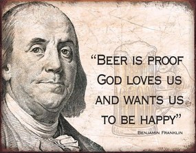 Μεταλλική πινακίδα Ben Franklin - Beer