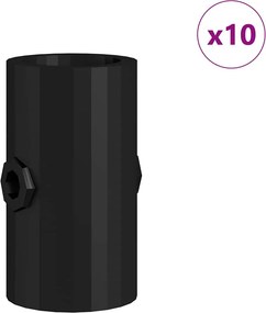 vidaXL Σταματήματα Φουσκωτού Παιχνιδιού 10 pcs Μαύρο PP