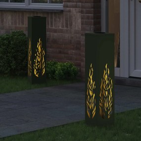 vidaXL Ηλιακό LED Φως Δρόμου 2 pcs Θερμό λευκό 18 x 18 x 80 εκ.
