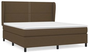 ΚΡΕΒΑΤΙ BOXSPRING ΜΕ ΣΤΡΩΜΑ ΣΚΟΥΡΟ ΚΑΦΕ 160X200 ΕΚ ΥΦΑΣΜΑΤΙΝΟ 3127896