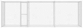 vidaXL Κλουβί σκύλου Ασημί 600 x 200 x 256 εκ. Επικαλυμμένος Χάλυβας