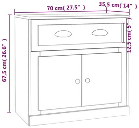 Ντουλάπι Λευκό 70 x 35,5 x 67,5 εκ. από Επεξεργασμένο Ξύλο - Λευκό