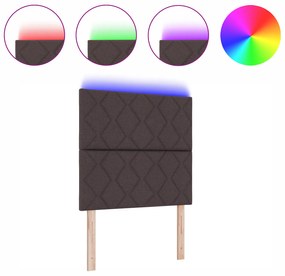 vidaXL LED κεφαλάκι με σχέδιο diamond blocks σε σκούρο καφέ, 100 εκ ύφασμα