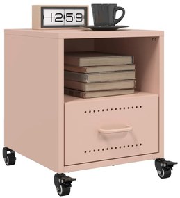 vidaXL Κομοδίνα 2 τεμ. Ροζ 36x39x43,5 εκ. από Χάλυβα