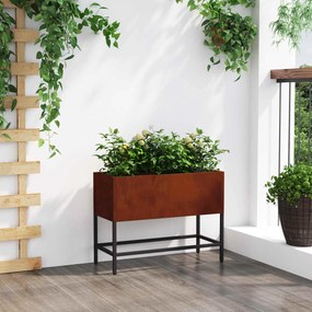 vidaXL Υψωμένη Γλάστρα Κήπου Σκ rusty 60 x 26 x 45 εκ