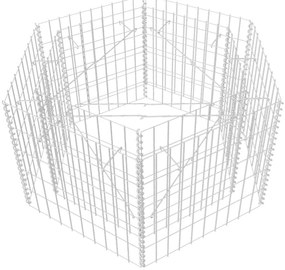 vidaXL Συρματοκιβώτιο - Γλάστρα Υπερυψωμένη Εξάγωνη 100 x 90 x 50 εκ.