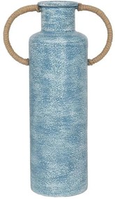 Βάζο Atlantic 031695 26x14x44cm Blue-White Σχοινί,Μέταλλο