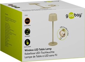 GOOBAY επιτραπέζιο φωτιστικό 77678, 3000K, dimmable, επαναφορτιζόμενο, μπεζ