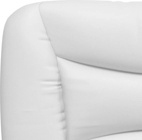 vidaXL Κρεβάτι με Στρώμα Hvar Λευκό 90x190 εκ. από Συνθετικό Δέρμα