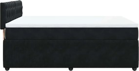 vidaXL Κρεβάτι Boxspring με Στρώμα Μαύρο 160x200 εκ. Βελούδινο