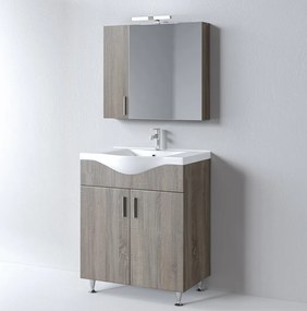 Martin Siena 75 Sonoma Dark - Πάγκος με Νιπτήρα &amp; Καθρέπτη