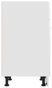 Ντουλάπι με Συρτάρι Γυαλιστερό Λευκό 60x46x81,5 εκ. Επεξ. Ξύλο - Λευκό