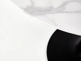 Τραπέζι Houston 901, Λευκό μάρμαρο, Μαύρο, 72cm, 22 kg, Επεξεργασμένο γυαλί, Μέταλλο | Epipla1.gr