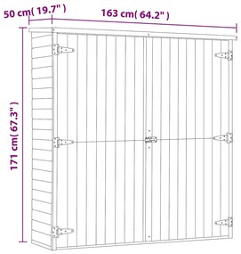 Αποθήκη Εργαλείων Κήπου 163x50x171 εκ. Εμποτισμένο Ξύλο Πεύκου 46362