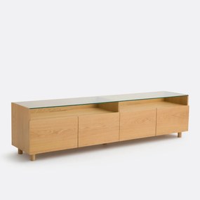 Έπιπλο τηλεόρασης hifi XL, 4 πόρτες, γυάλινη επιφάνεια Walor