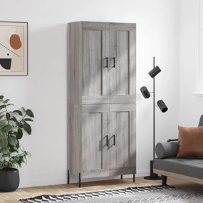 vidaXL Ντουλάπι Γκρι Sonoma 69,5 x 34 x 180 εκ. Επεξεργασμένο Ξύλο