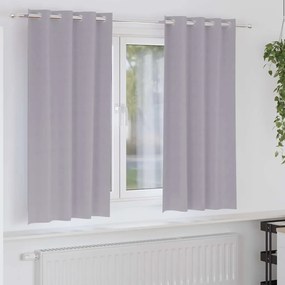 vidaXL Κουρτίνες 2 pcs Μεταλλικό Γκρι 175 x 140 εκ. Πολυεστέρας