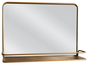 Καθρέπτης Τοίχου ArteLibre Με Ράφι EORL Χρυσό Μέταλλο/Γυαλί 60x13x40cm