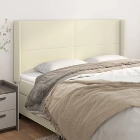 vidaXL Κεφαλάρι με Πτερύγια Κρεμ 203x16x118/128 εκ. Συνθετικό Δέρμα