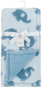 Κουβέρτα Sherpa Jacquard bebe 460 gsm Elephant 08 75X100 Sky Blue 100% Polyester 31482411001