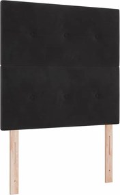 vidaXL LED Κρεβάτι με βάθρο με στρώμα Μαύρο 100 x 200 cm Βελούδο
