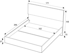 Κρεβάτι Oryana Megapap χρώμα καρυδί 160x200εκ.