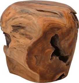 Σκαμπό Bolare pakoworld teak ξύλο σε φυσική απόχρωση Φ40x35εκ