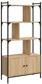 vidaXL Βιβλιοθήκη με Πόρτες Sonoma Δρυς 76,5x30x154,5 εκ. Επεξ. Ξύλο