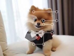 Intra Συλλεκτικό Ξύλινο Παζλ Plywood  4mm - Dapper Pomeranian Dog με σμόκιν Σε Ξύλινο Κουτί - Διαστάσεις: 10x10 cm – 25 κομμάτια