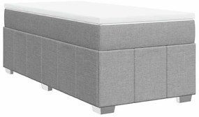 vidaXL Κρεβάτι Boxspring με Στρώμα Ανοιχτό Γκρι 100x200 εκ. Υφασμάτινο