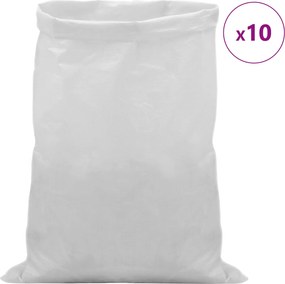 vidaXL Υφασμάτινοι σακίδες 10 τεμ. Λευκό 30 x 45 εκ PP