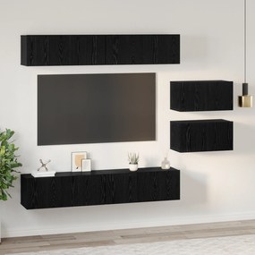 vidaXL Σετ επίπλου τηλεόρασης 6 pcs Μαύρη δρυς 80 x 30 x 30.5 εκ