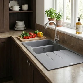 Sanitec Ultra Granite 800 (116x50) - Γρανιτένιος νεροχύτης - Ocra