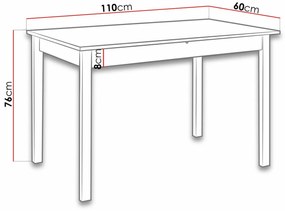 Τραπέζι Victorville 116, Άσπρο, 76x60x110cm, 15 kg, Πλαστικοποιημένη μοριοσανίδα, Ξύλο, Μερικώς συναρμολογημένο, Ξύλο: Οξιά | Epipla1.gr
