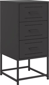 vidaXL Κομοδίνα 2 τεμ. Μαύρα 36x39x78 εκ. Χάλυβα