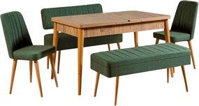Extendable Dining Table &amp; Chairs Set (5 Pieces) Vina 1070 - 4 - Atlantic, Green Atlantic Pine
Green