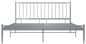 Σκελετός Κρεβ. Χωρίς Στρώμα Γκρι 140 x 200 εκ. Μεταλλικό - Γκρι