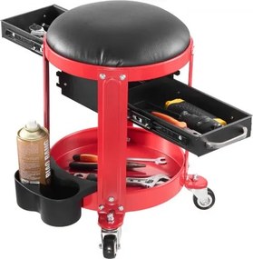 VEVOR Rolling Mechanic Stool Garage Seat 300 lbs Load with Wheels &amp; Storage