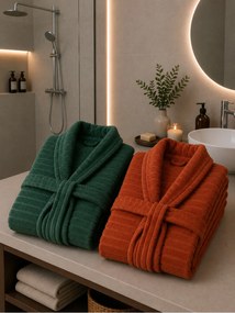 Stewehome Σετ διπλής βαμβακερής ρόμπας μεγάλου μεγέθους (L/XL)