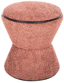 Σκαμπό Στρογγυλό Linner HM9604.02 Φ38x44cm Με Μπουκλέ Ύφασμα Pink-Black Ύφασμα