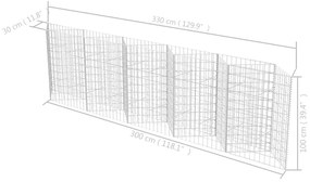vidaXL Συρματοκιβώτιο 300 x 30 x 100 εκ. από Γαλβανισμένο Χάλυβα