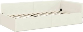 vidaXL Κρεβάτι Γωνίας Κρεμ 100 x 200 cm Βελούδο