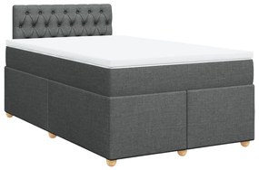 vidaXL Κρεβάτι Boxspring με Στρώμα Σκούρο Γκρι 120x190 εκ Υφασμάτινο