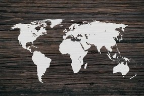 Εικόνα του παγκόσμιου χάρτη σε ξύλο - 120x80