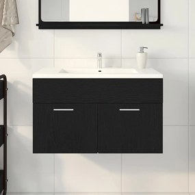 vidaXL Ντουλάπι νιπτήρα Επιτοίχιο Μαύρη Οξυά 38,5 x 100 x 46 εκ.