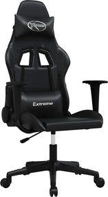 vidaXL Καρέκλα Gaming Μασάζ Μαύρη από Συνθετικό Δέρμα