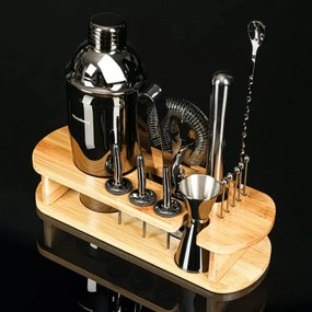 Σετ κοκτέιλ Klausberg KB 7584, 17 τεμάχια, βάση από μπαμπού, γκράφιτ