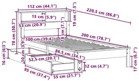 ΚΡΕΒΑΤΙ ΒΙΒΛΙΟΘΗΚΗ ΧΩΡΙΣ ΣΤΡΩΜΑ 100X200 ΕΚ ΜΑΣΙΦ ΞΥΛΟ ΠΕΥΚΟΥ 3309817