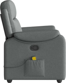 vidaXL Πολυθρόνα Μασάζ Ανακλινόμενη Σκούρο Γκρι Υφασμάτινη