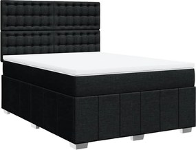 vidaXL Κρεβάτι Boxspring με Στρώμα Μαύρο 160x200 εκ. Υφασμάτινο